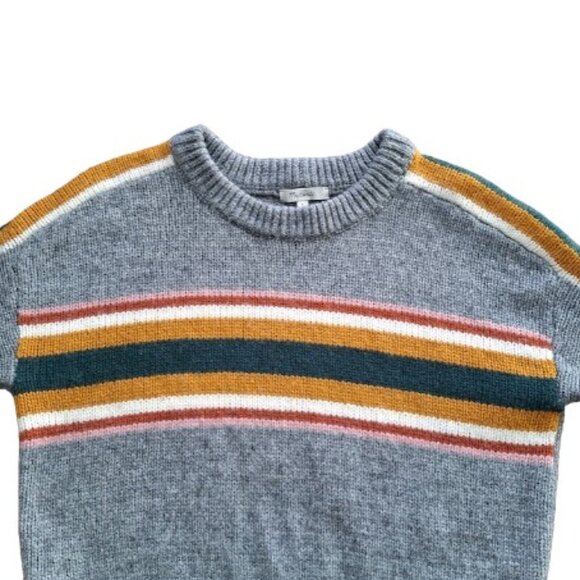 Madewell Wool Sweater Women's Striped Heath Warm Pullover Gray Size Small - Picture 6 of 13